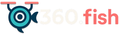 the 360.fish logo featuring a stylized fish icon with two top fins and the text 360.fish next to it